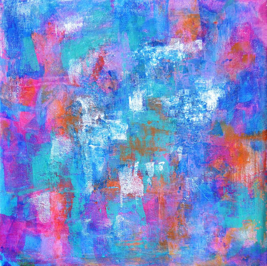 Abstract In Blue, Lavender And Pink Painting