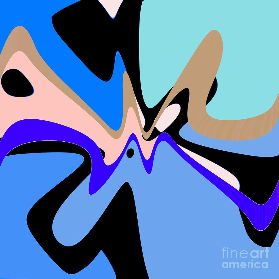Abstract in Blue Digital Art by Mike Lewis
