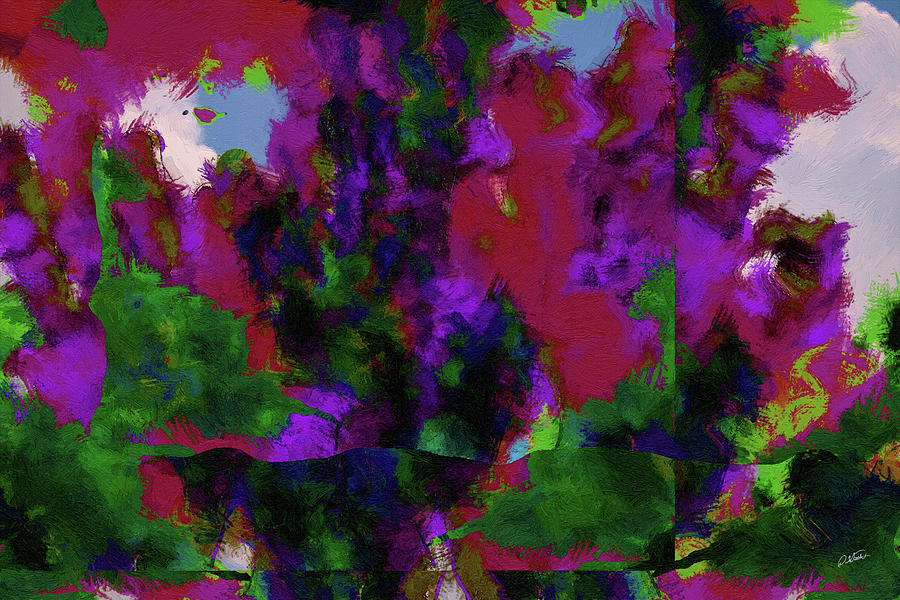 Abstract in Purple and Green - DWP6004971 Painting by Dean Wittle