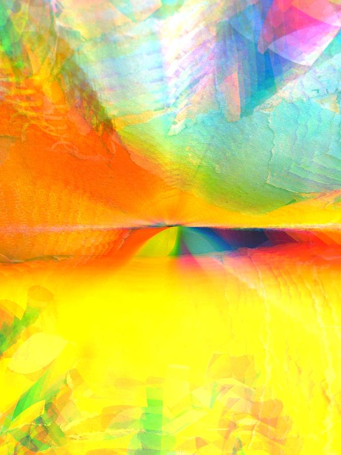 Abstract Landscape Yellow Kaleidoscope Digital Art by Itsonlythemoon -