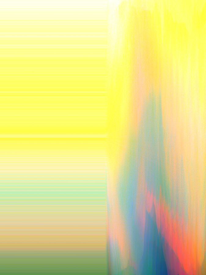 Abstract Landscape Yellow Stripes Digital Art by Itsonlythemoon -
