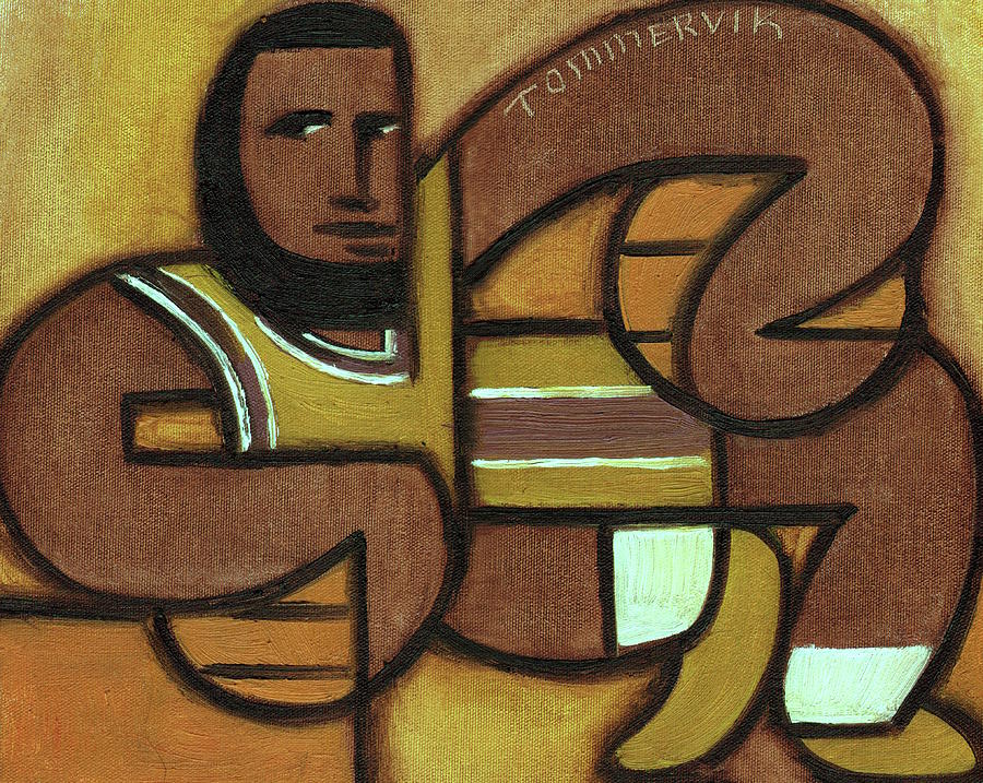 Abstract lebron James Holding Basketballs Art Print Painting by Tommervik