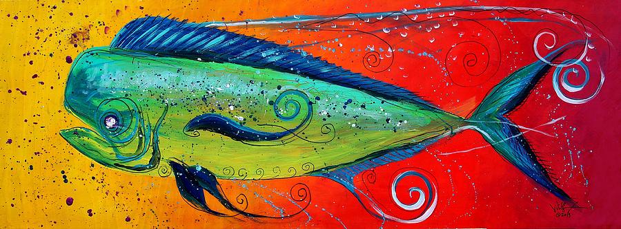 Abstract Mahi Mahi Painting by J Vincent Scarpace