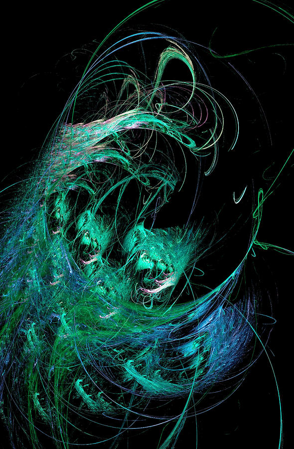 Abstract Octopus Fractal Art Green Digital Art by Don Northup