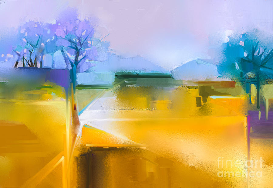 Spring Digital Art - Abstract Oil Painting Background by Pluie r