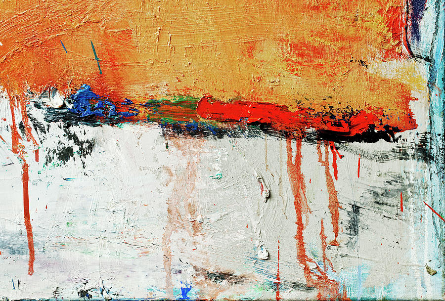 Abstract Painted Orange And White  Art Photograph by Ekely
