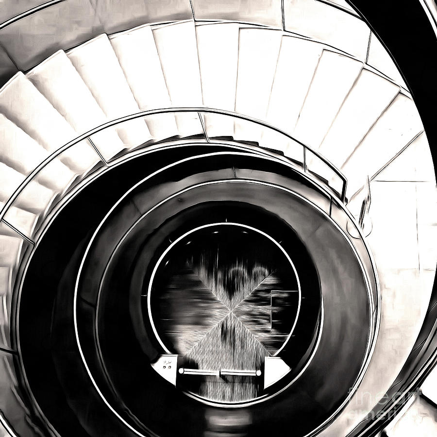 Abstract Photograph - Abstract Paris Louvre Staircase by Edward Fielding