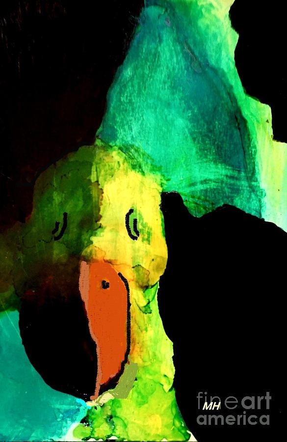 Alcohol Ink Abstract Parrot Mixed Media by Marsha Heiken