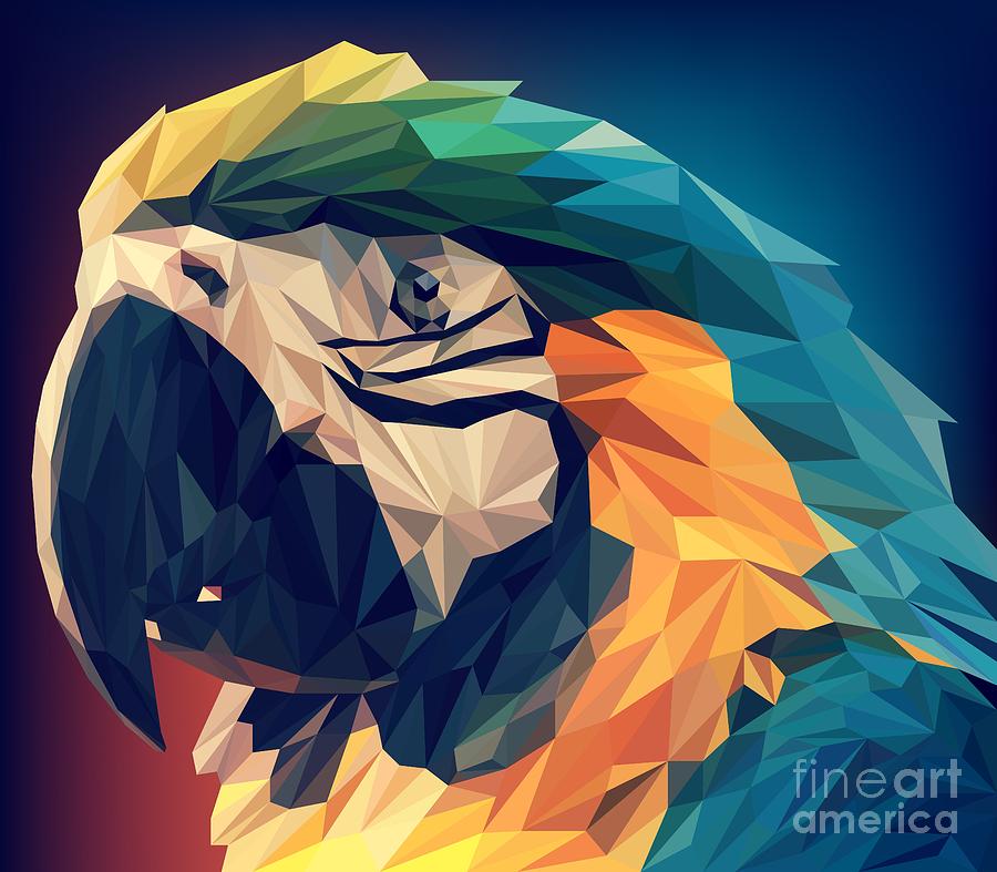 Abstract Parrot Polygon 6K Ultra HD Photograph by Hi Res - Fine Art America