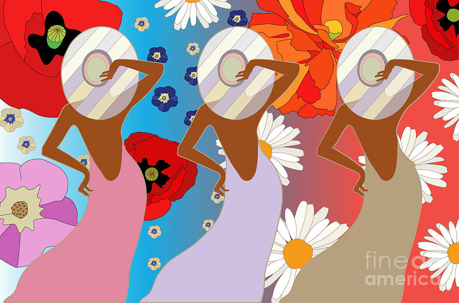 Dress Digital Art - Abstract Pattern Of Women In Dresses by Viktoriya Pa Dress Digital Art - Abstract Pattern Of Women In Dresses by Viktoriya Pa