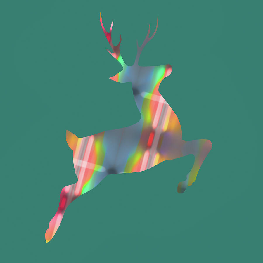 Abstract Patterned Leaping Reindeer Photograph by Ikon Images