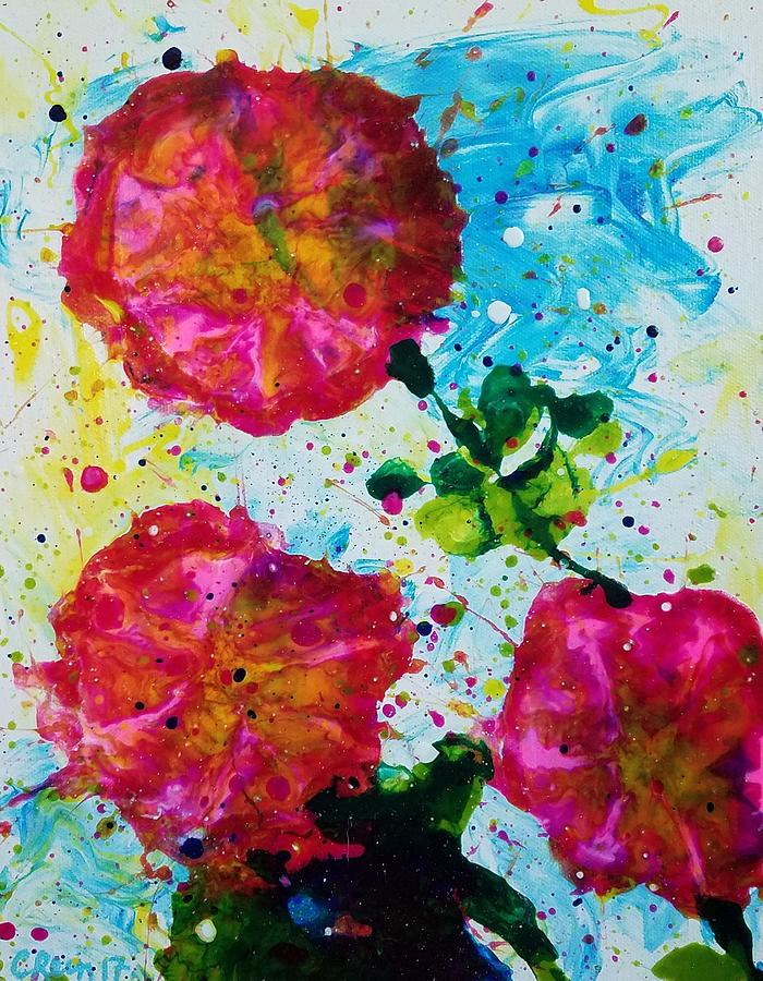 Abstract Pink Flower 2 Painting By Carmen Rein - Fine Art America