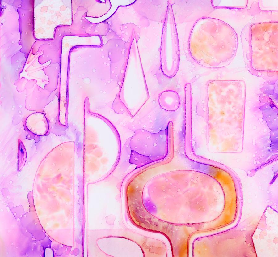 Abstract Pink Purple Watercolor Mixed Media by Jane Linders