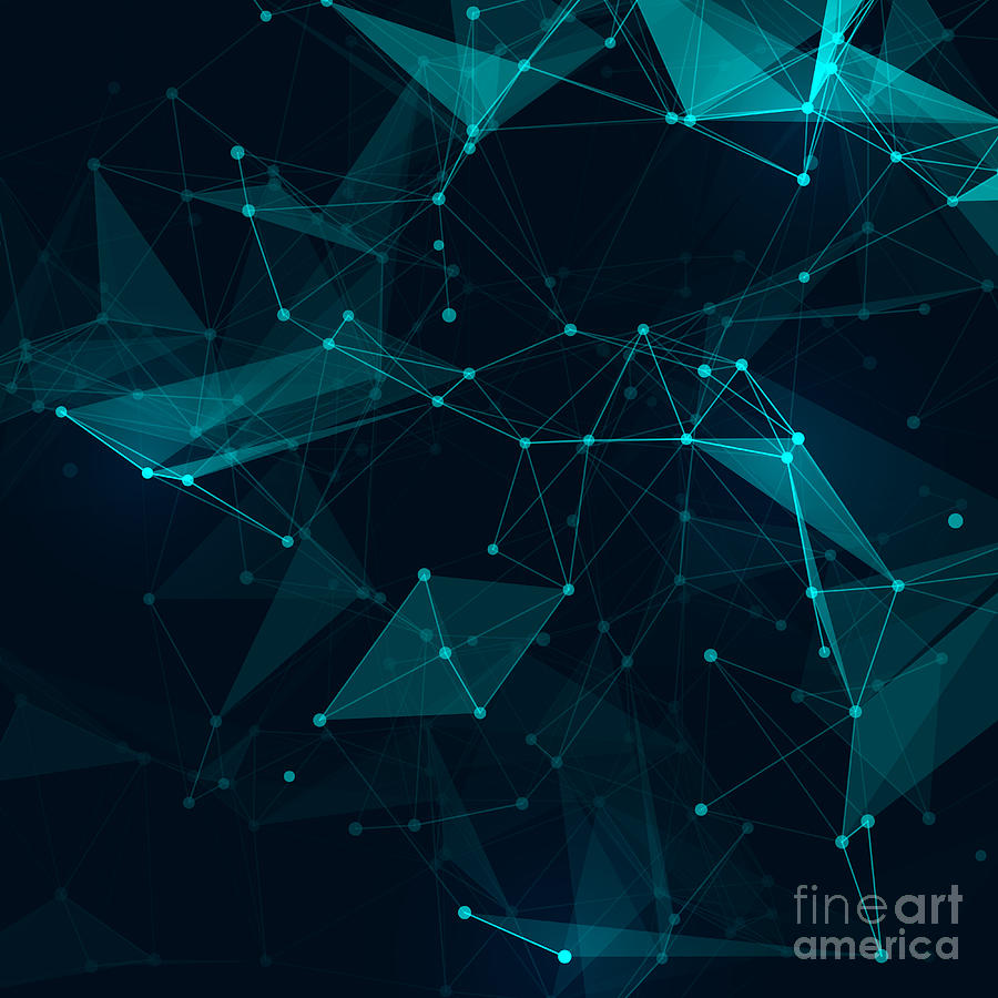 Medical Digital Art - Abstract Polygonal Space Low Poly Dark by Shanvood