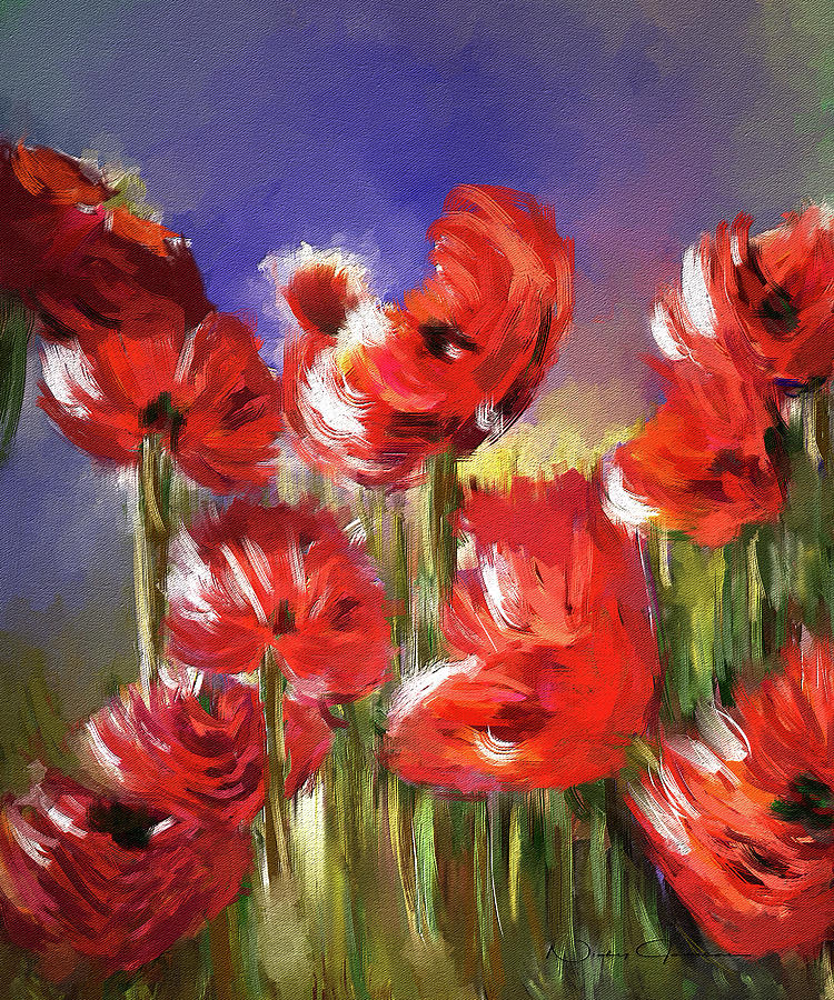 Abstract Poppies Digital Art by Nicky Jameson