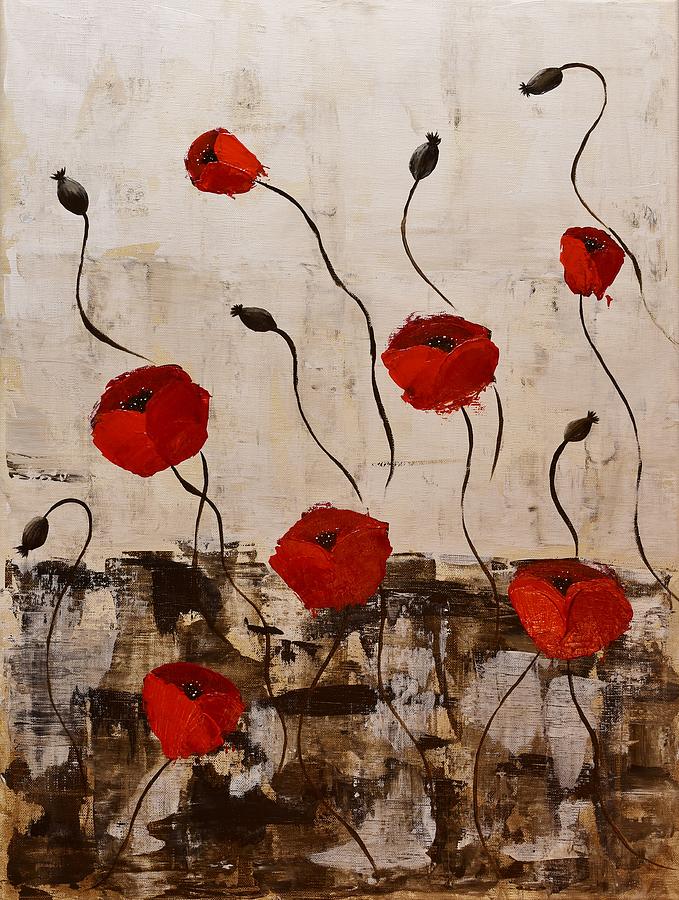 Abstract Poppy Painting by Jimmy Chuck Smith