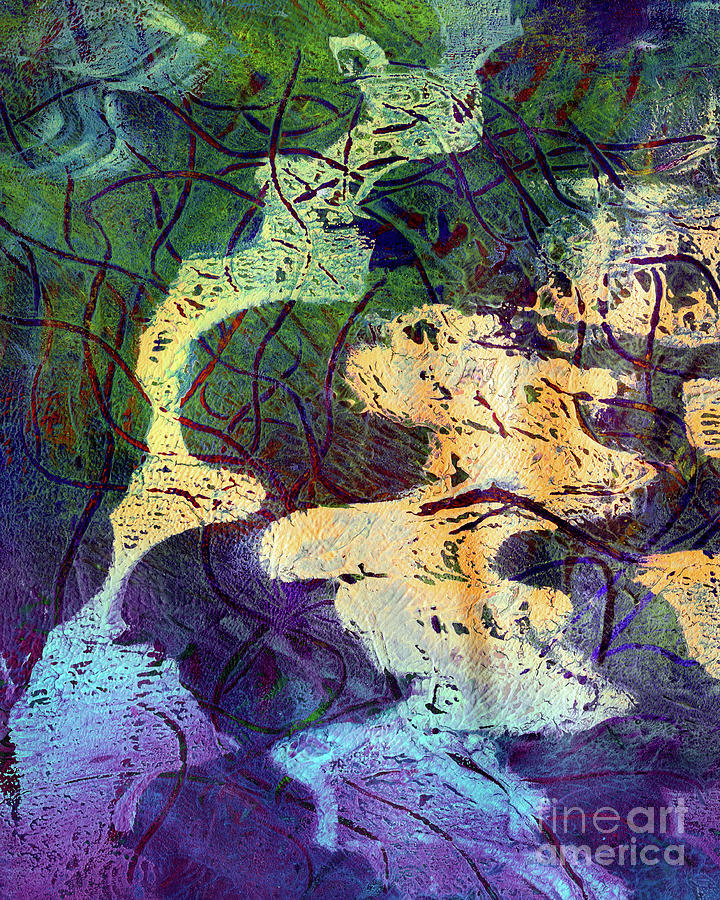 Abstract Mixed Media - Abstract Puddle Reflection by Laura L Leatherwood Abstract Mixed Media - Abstract Puddle Reflection by Laura L Leatherwood