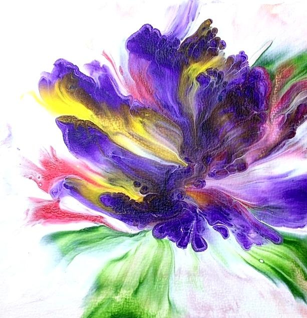 Abstract Purple Flower Painting By Cindy Puhalski Fine Art America