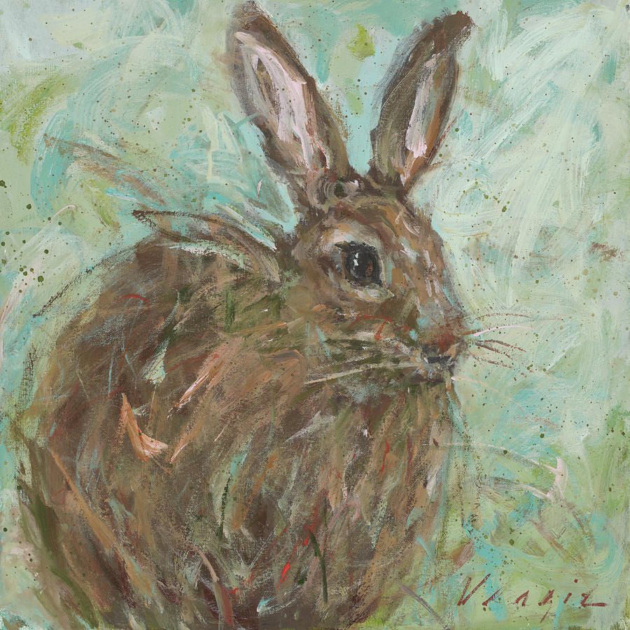 Rabbit Painting - Abstract Rabbit 1 by Mary Miller Veazie
