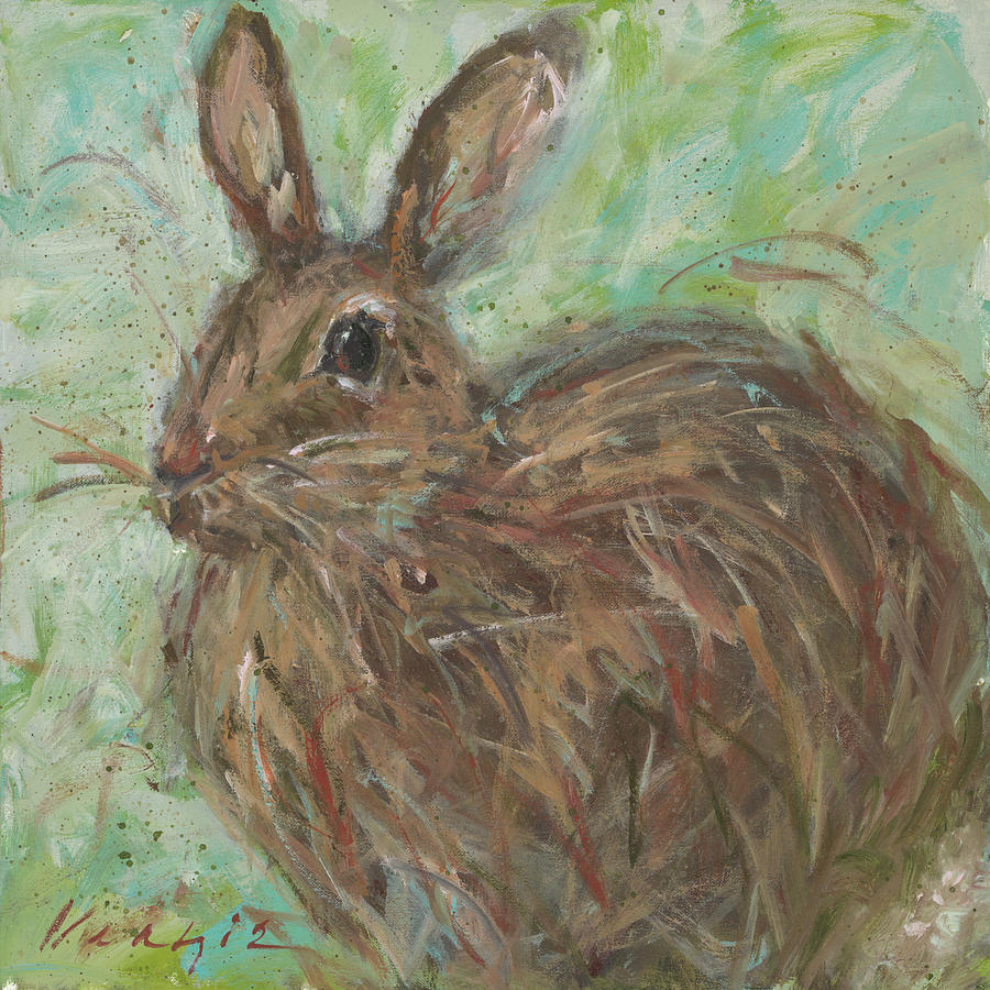 Rabbit Painting - Abstract Rabbit 2 by Mary Miller Veazie