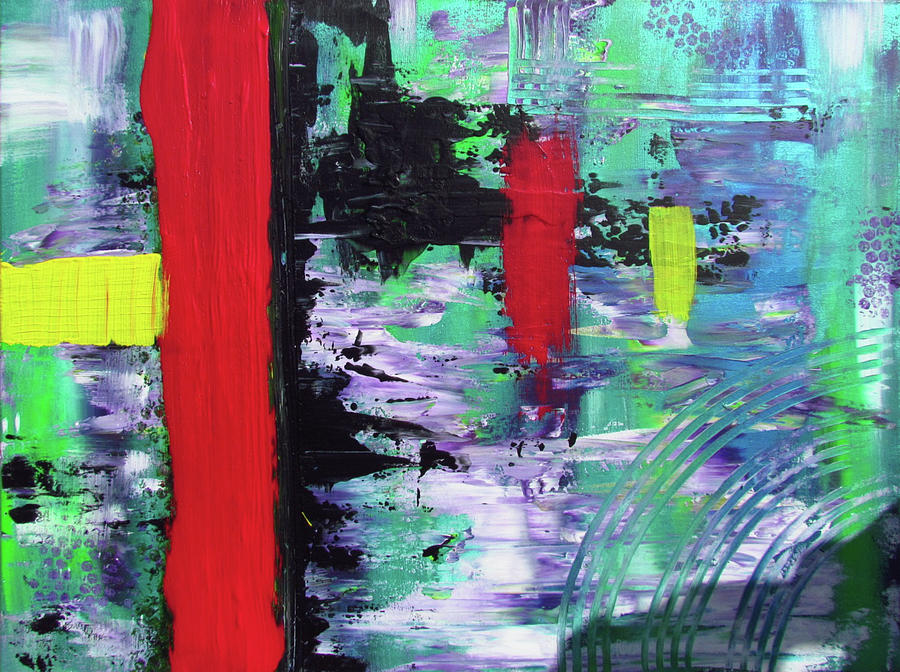 Abstract Red River Painting by Patricia Piotrak