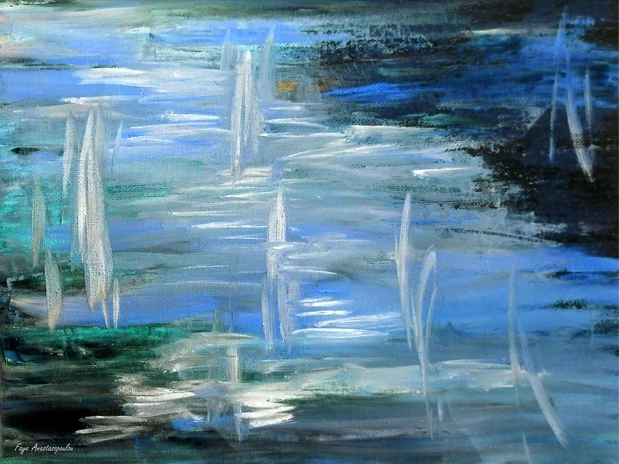 Abstract Painting - Abstract Sailing by Faye Anastasopoulou