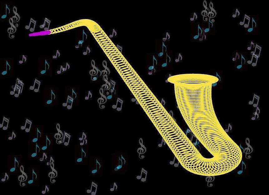 Abstract Saxophone Digital Art by Richard Widows