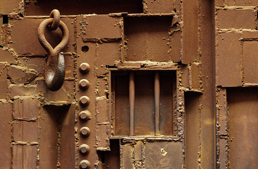 Abstract sculpted door detail Photograph by David Smith