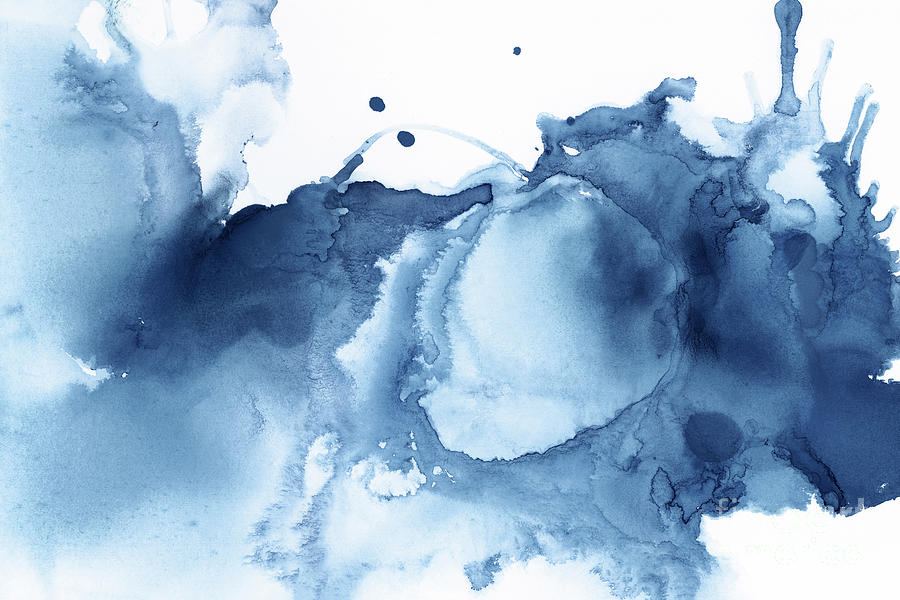 Abstract Painting - Abstract Shades of Blue  by PrintsProject