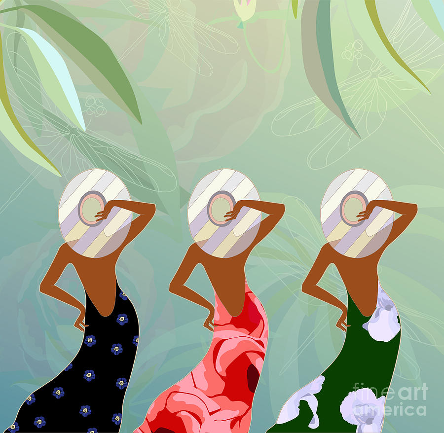 Dress Digital Art - Abstract Sketch Of Models In Dresses by Viktoriya Pa Dress Digital Art - Abstract Sketch Of Models In Dresses by Viktoriya Pa