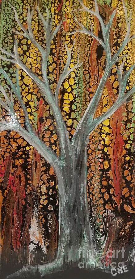 Abstract Tree in Fall Painting by Crystal Elswick - Fine Art America