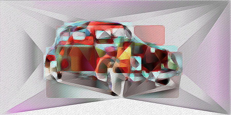 Abstract Vw Beetle Mixed Media