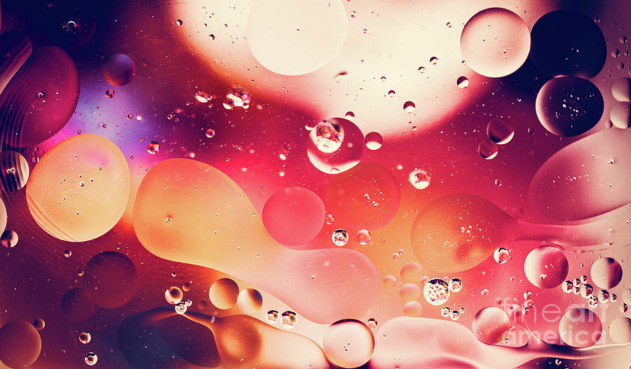 Abstract Photograph - Abstract water and oil drops background by Michal Bednarek