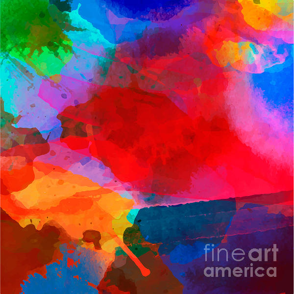 Abstract Watercolor Palette Of Blue Digital Art by Vikpit - Pixels