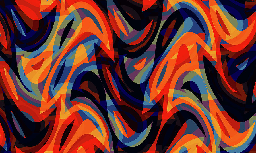 Abstract Waves Painting 00433 Digital Art by CarsToon Concept - Fine ...