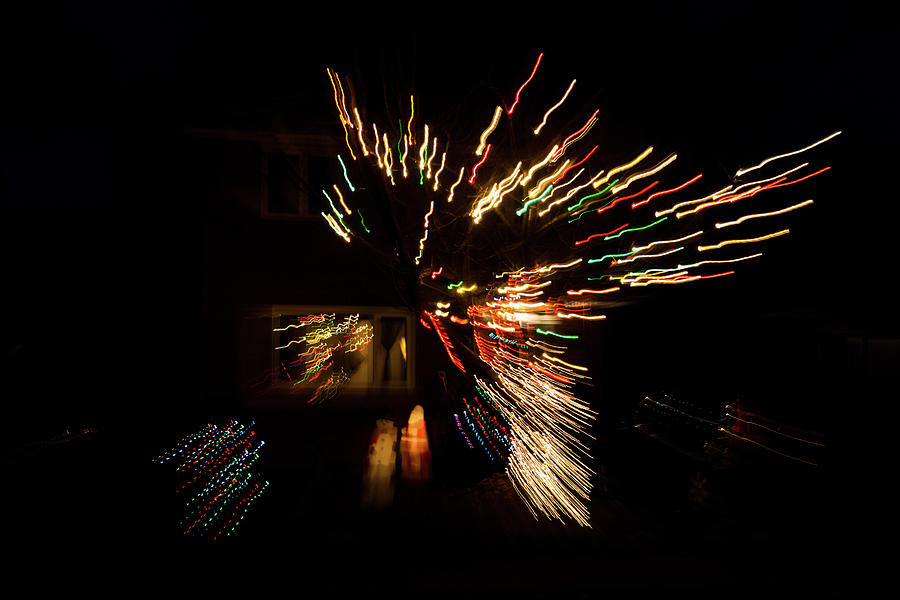 Abstracted Christmas - Luminous Fairy Lights Rhythms Photograph by Georgia Mizuleva