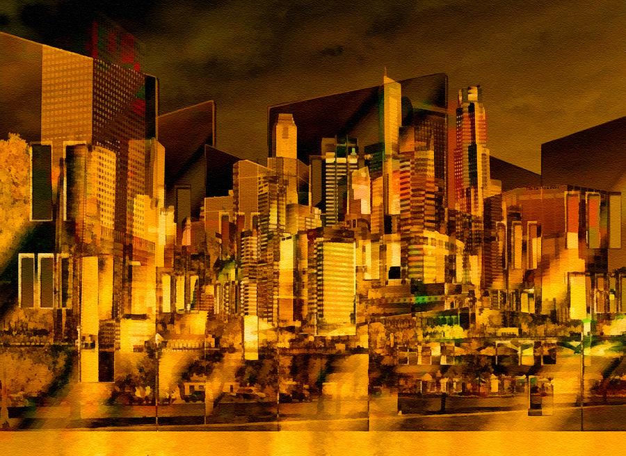 Abstract Digital Art - Abstracticalia - Abstract View Of A City. L B by Gert J Rheeders