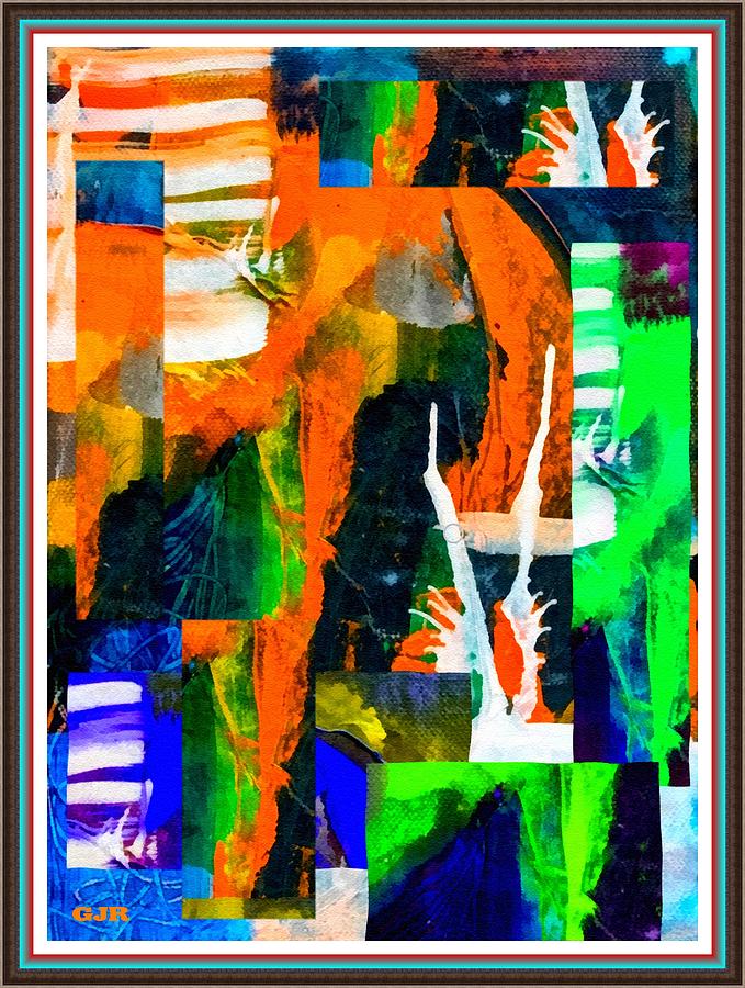 Abstracticalia - In An Abstract Creation Mood L A S - With Printed Frame Digital Art by Gert J Rheeders