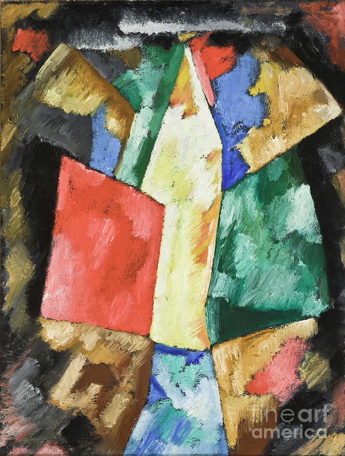 Abstraction; Blue, Yellow And Green, C.1913 Painting by Marsden Hartley