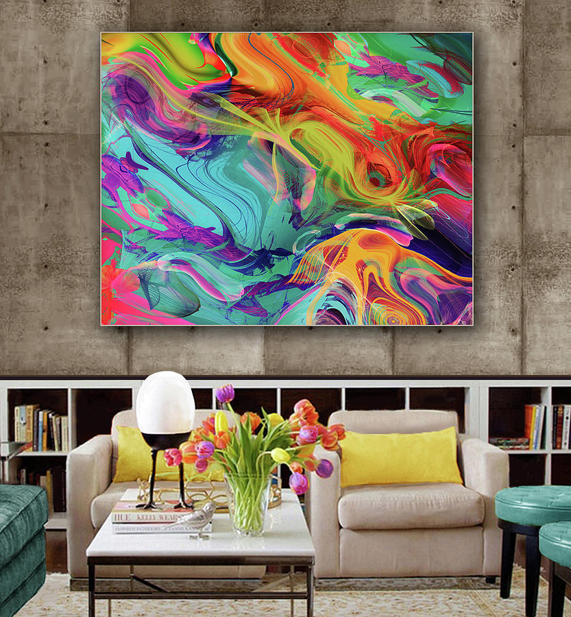 Abstraction- Space--Artwork in Situ Digital Art by Grace Iradian | Fine ...