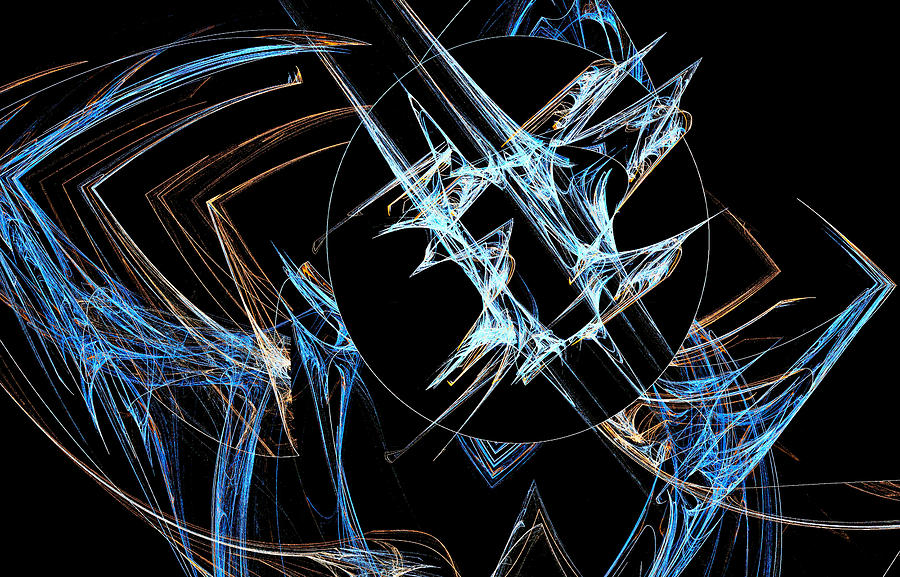 Abstraction Universe Thin Blue Digital Art by Don Northup