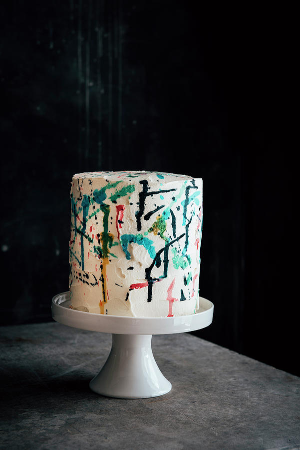 Abstractly Decorated Layer Cake Photograph by Justina Ramanauskiene