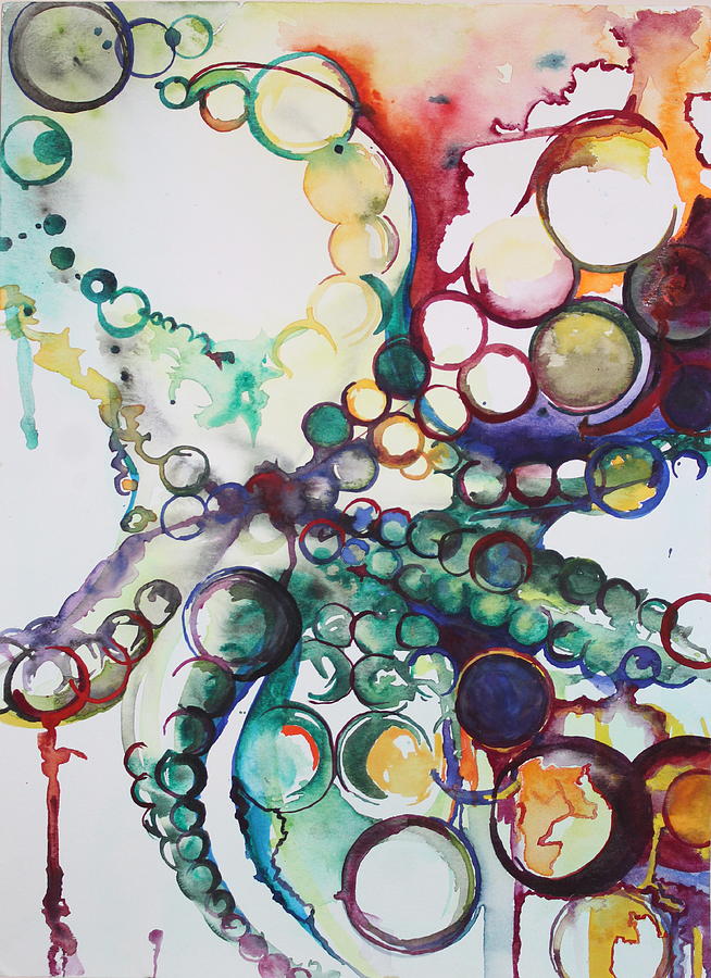 Watercolor Painting - Abstractopus by Paige Hannah Vargo-Willeford Watercolor Painting - Abstractopus by Paige Hannah Vargo-Willeford