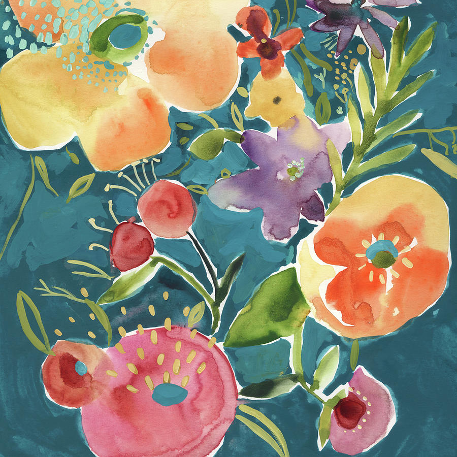 Abundant Florals I Painting by Chariklia Zarris