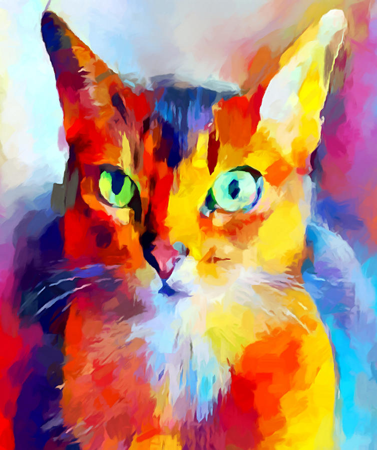 Abyssinian Cat Painting by Chris Butler