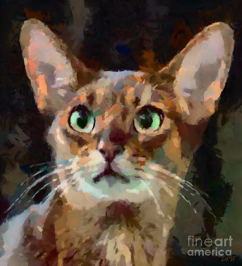 Abyssinian Cat Painting by Dragica Micki Fortuna