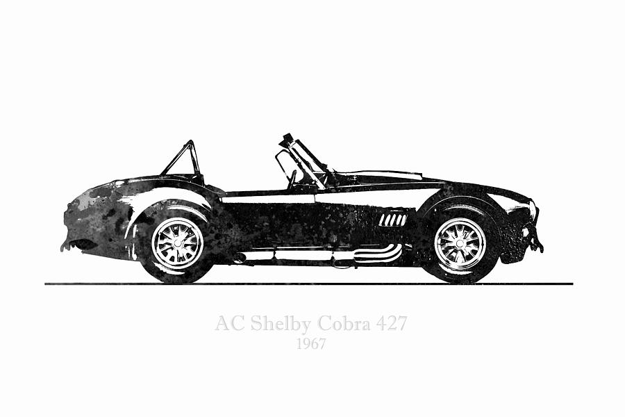 Ac Shelby Cobra 427 1967 Black And White Illustration Digital Art By Stockphotosart Com