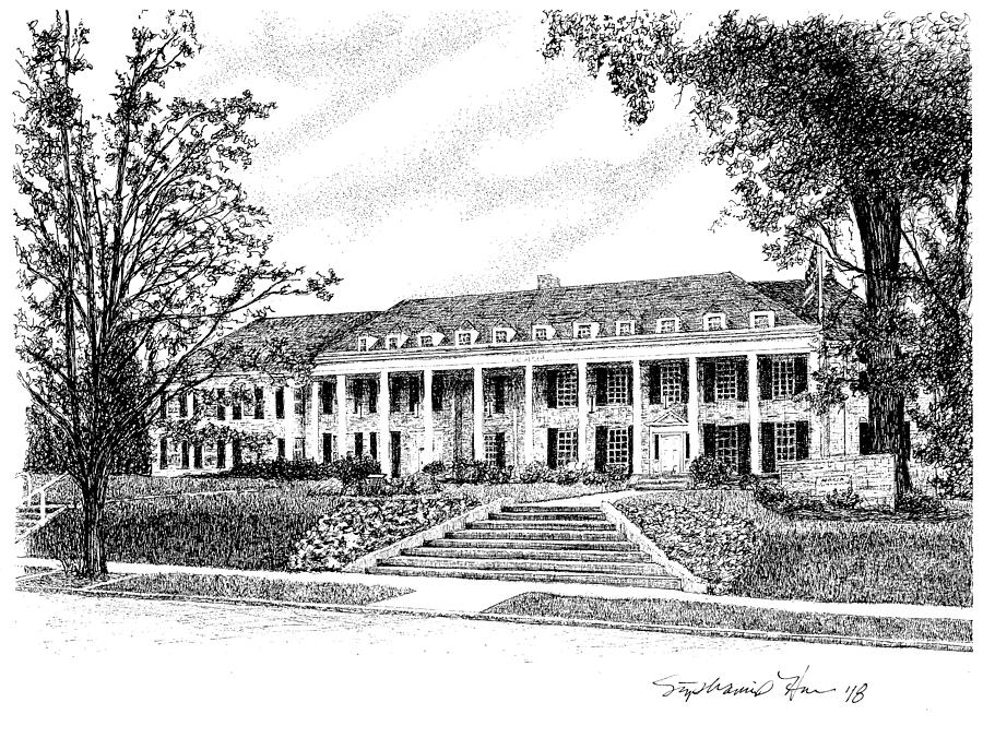 Acacia Fraternity House, Indiana University, Bloomington, Indiana Drawing by Stephanie Huber