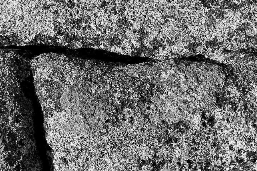 Acadia National Park Photograph - Acadia granite 10 BW by Mary Bedy