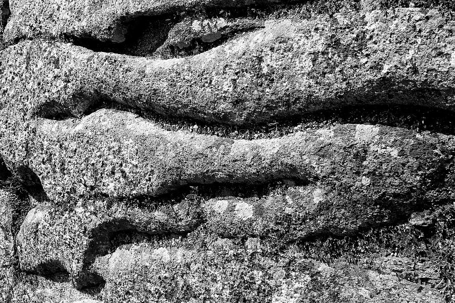 Acadia National Park Photograph - Acadia granite 8 BW by Mary Bedy